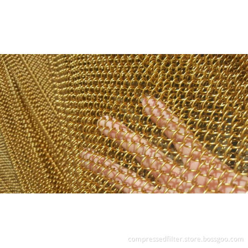 Brass Chainlink Mesh Curtain